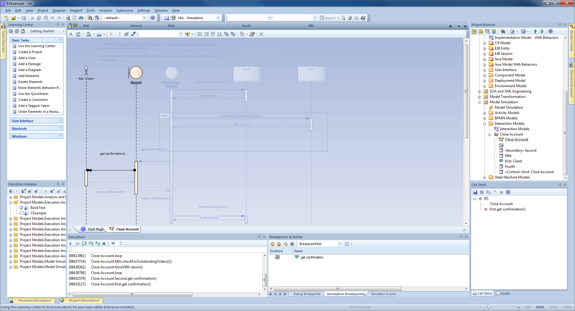 Enterprise Architect Professional Edition: Debug Profile Executing Code